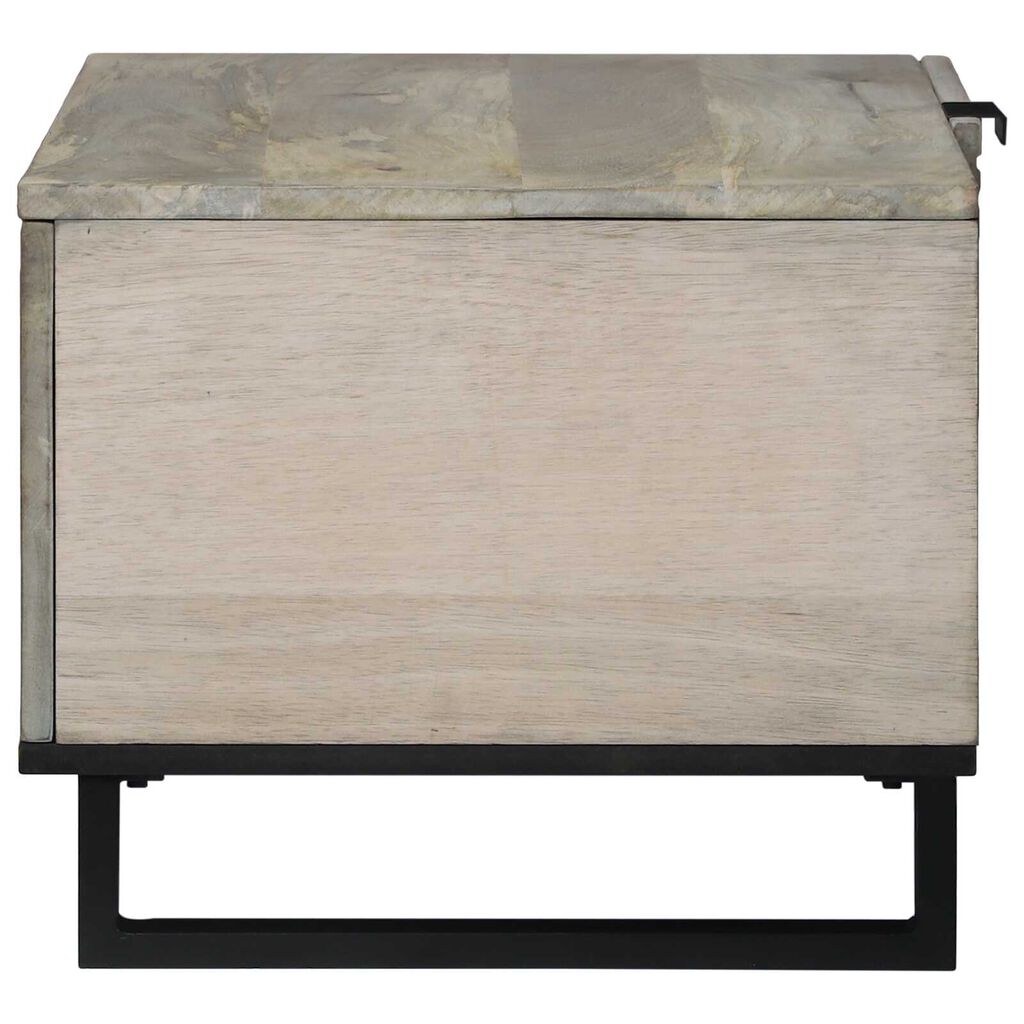 vidaXL Τραπεζάκι σαλονιού Άσπρο, Μαύρο 80 x 50 x 40 cm Σαγκουίνι ξύλο