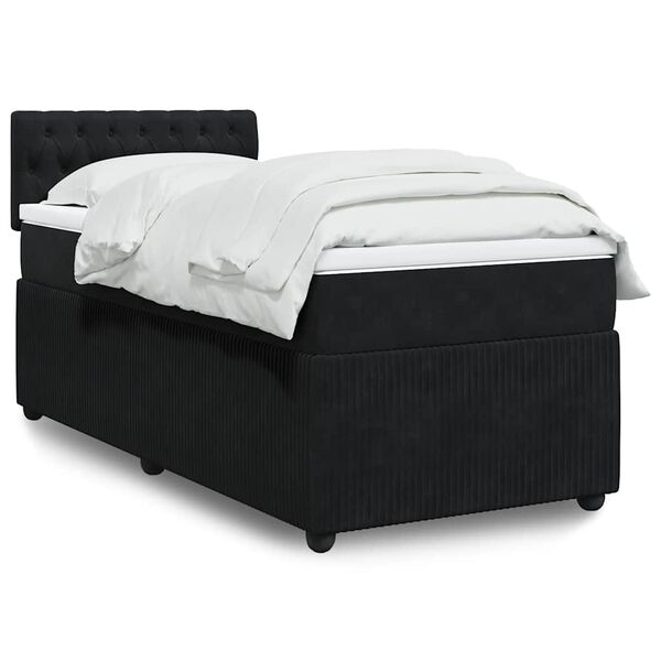 vidaXL &Kappa;&rho;&epsilon;&beta;ά&tau;&iota; Boxspring &mu;&epsilon; &Sigma;&tau;&rho;ώ&mu;&alpha; &Mu;&alpha;ύ&rho;&omicron; 90x190 &epsilon;&kappa;. &Beta;&epsilon;&lambda;&omicron;ύ&delta;&iota;&nu;&omicron;