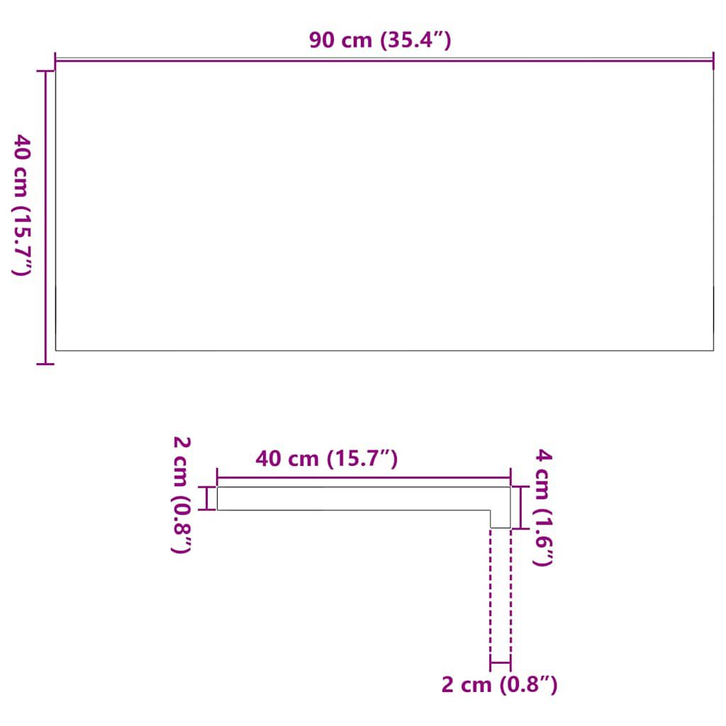 vidaXL Περβάζια παραθύρων 2 τεμ. Σκ. Καφέ 90x40x2 εκ. Μασίφ Ξύλο Δρυός