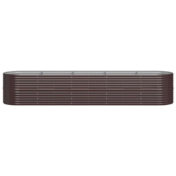 vidaXL Ζαρντινιέρα Καφέ 368x80x68 εκ. Ατσάλι με Ηλεκτρ. Βαφή Πούδρας