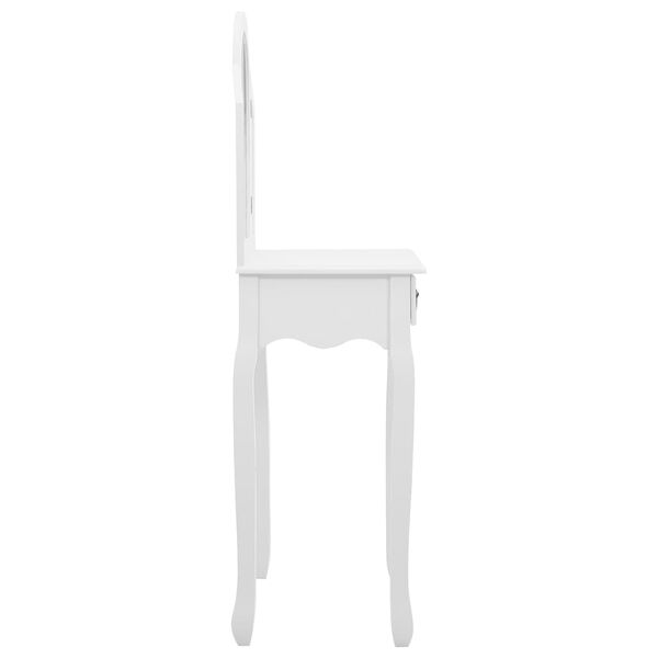vidaXL Μπουντουάρ με Σκαμπό Λευκό 65x36x128 εκ. Ξύλο Παυλώνιας / MDF