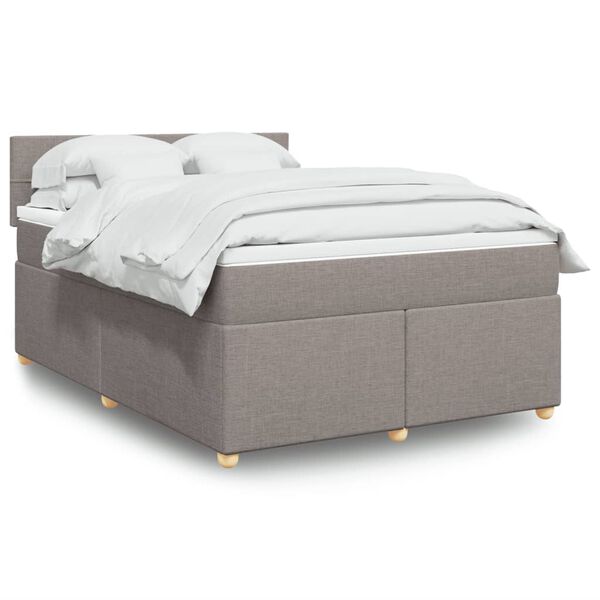 vidaXL &Kappa;&rho;&epsilon;&beta;ά&tau;&iota; Boxspring &mu;&epsilon; &Sigma;&tau;&rho;ώ&mu;&alpha; Taupe 160x200 &epsilon;&kappa;. &Upsilon;&phi;&alpha;&sigma;&mu;ά&tau;&iota;&nu;&omicron;