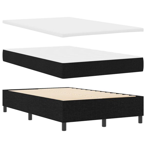vidaXL Κρεβάτι με ελατήρια με στρώμα Μαύρο 120 x 200 cm ύφασμα