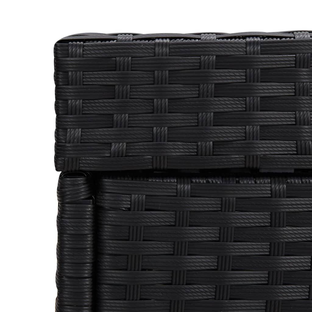 vidaXL Κάδος Απορριμάτων Μαύρος 40 x 40 x 80 εκ. από Συνθετικό Ρατάν