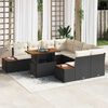 vidaXL Σέτ φαγητού για κήπο 9 pcs Μαύρο και Μπεζ 100 x 55 x 73 εκ