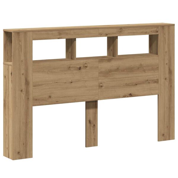vidaXL LED κεφαλάρι Artisan Oak 160x18,5x103,5 cm Κατασκευασμένο ξύλο