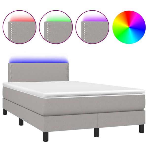 vidaXL &Kappa;&rho;&epsilon;&beta;ά&tau;&iota; Boxspring &mu;&epsilon; &Sigma;&tau;&rho;ώ&mu;&alpha; & LED &Alpha;&nu;.&Gamma;&kappa;&rho;&iota; 120x200 &epsilon;&kappa; &Upsilon;&phi;&alpha;&sigma;&mu;ά&tau;&iota;&nu;&omicron;
