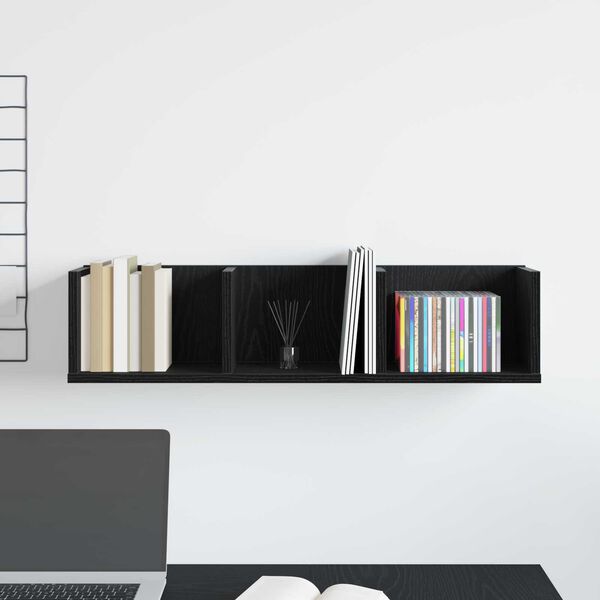 vidaXL Ράφι CD Μαύρη Δρυς 75x18x18 εκ Επεξεργασμένο ξύλο
