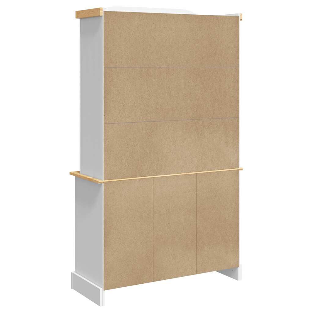 vidaXL Βιτρίνα Corona Λευκή 112 x 43 x 196 εκ. από Μασίφ Ξύλο Πεύκου