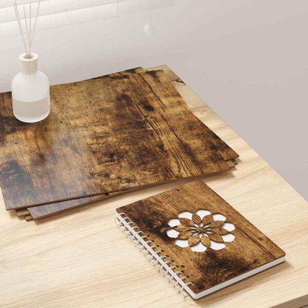 vidaXL Πίνακες Διακόσμησης 12 pcs Καπνιστή δρυς 30 x 30 x 0.3 εκ