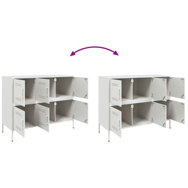 vidaXL Ντουλάπι Λευκό 100,5x39x79 εκ. από Χάλυβα