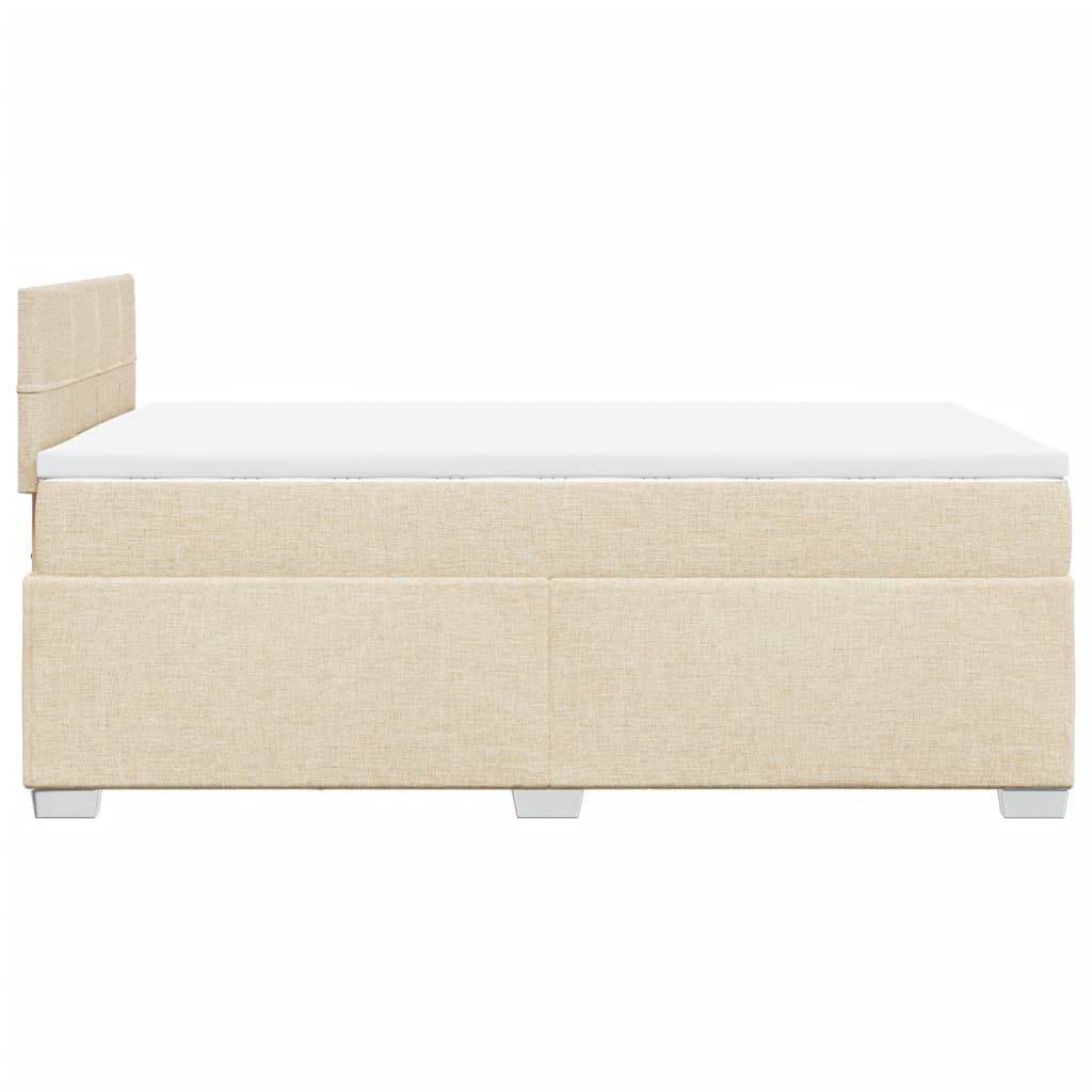 vidaXL Κρεβάτι Boxspring με Στρώμα Κρεμ 120x200 εκ. Υφασμάτινο