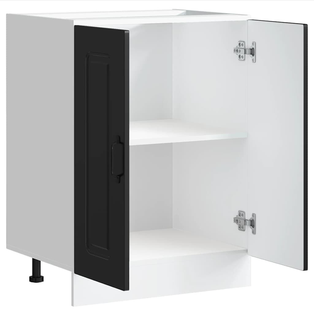 vidaXL Ντουλάπι βάσης νεροχύτη Kalmar Μαύρο 60x46x81,5 εκ. Επεξ. Ξύλο
