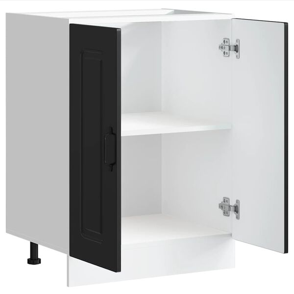 vidaXL Ντουλάπι βάσης νεροχύτη Kalmar Μαύρο 60x46x81,5 εκ. Επεξ. Ξύλο