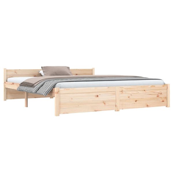 vidaXL Πλαίσιο Κρεβατιού 150 x 200 εκ. Μασίφ Ξύλο King Size