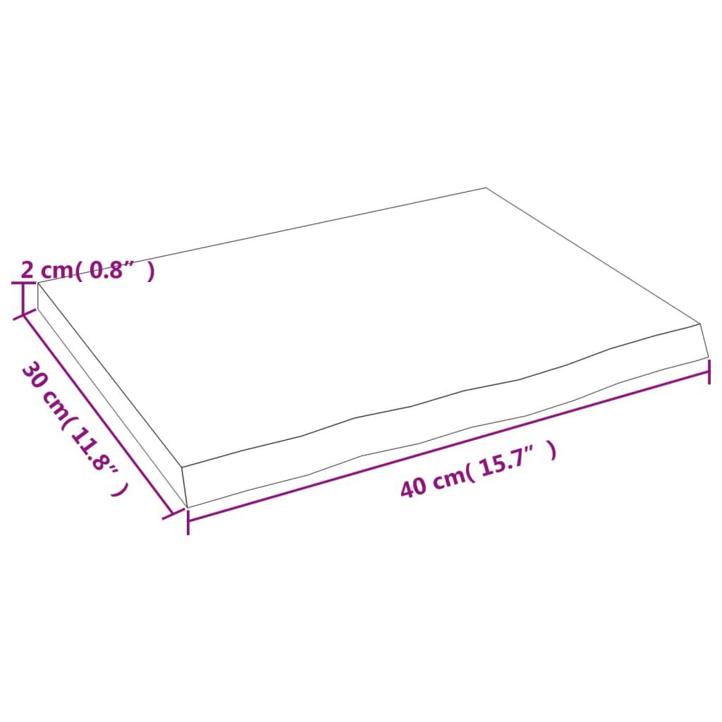 vidaXL Πάγκος Μπάνιου Σκούρο Καφέ 40x30x2 εκ. Επεξ. Μασίφ Ξύλο