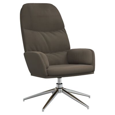 vidaXL Πολυθρόνα Relax Σκούρο Γκρι από Συνθετικό Καστόρι