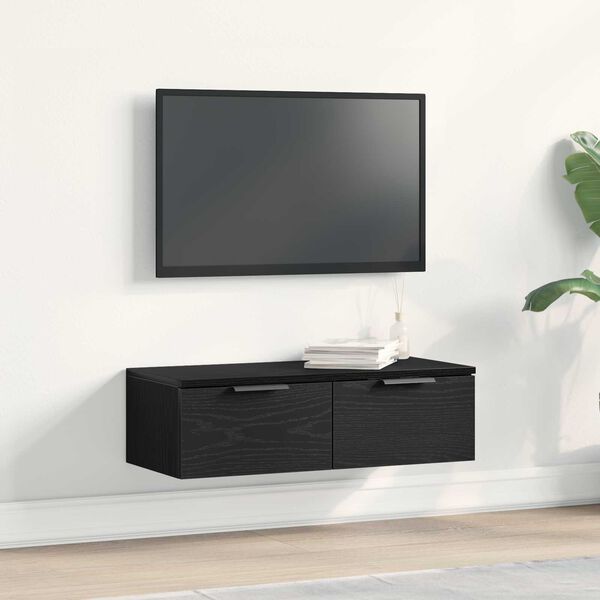 VidaXL Μαύρος δρυός τοίχου ντουλάπα 68x30x20 εκ. από κατασκευασμένο ξύλο