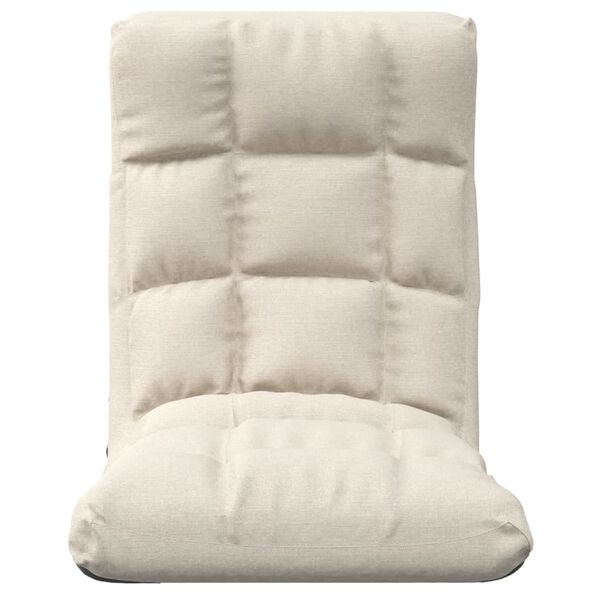 vidaXL Καρέκλα Δαπέδου Πτυσσόμενη Κρεμ Υφασμάτινη