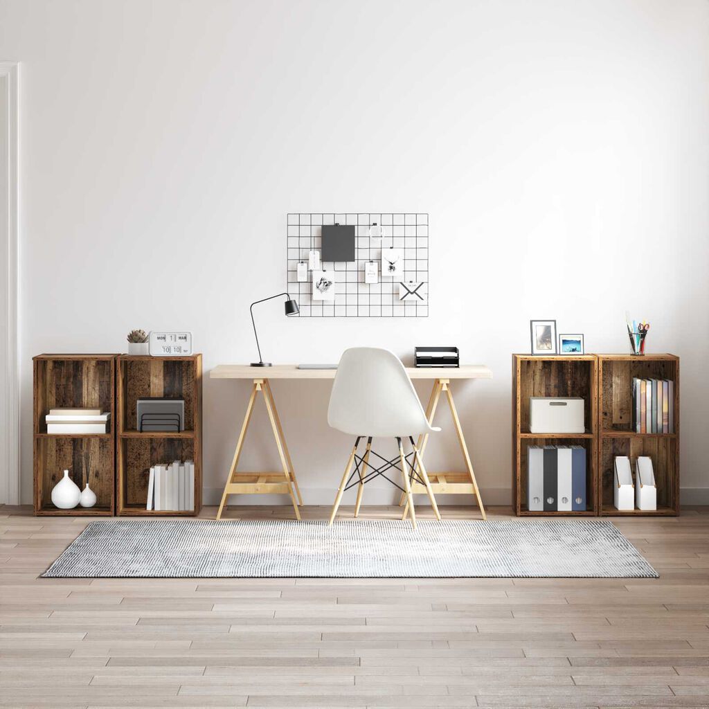vidaXL Σετ επίπλου τηλεόρασης 4 pcs Παλιό ξύλο 72 x 35 x 36.5 cm