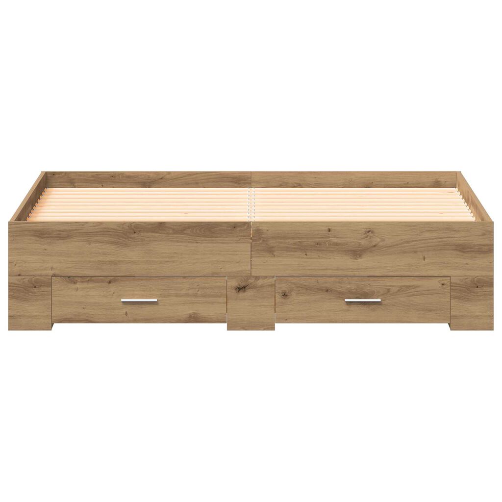 vidaXL Κρεβάτι με Συρτάρια Artisan Oak 135x190 cm Κατασκευασμένη Ξυλεία