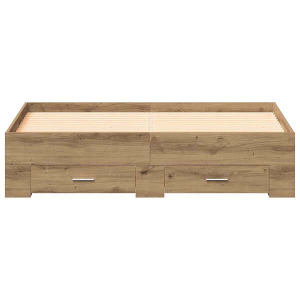 vidaXL Κρεβάτι με Συρτάρια Artisan Oak 135x190 cm Κατασκευασμένη Ξυλεία