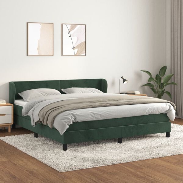 vidaXL &Kappa;&rho;&epsilon;&beta;ά&tau;&iota; Boxspring &mu;&epsilon; &Sigma;&tau;&rho;ώ&mu;&alpha; &Sigma;&kappa;&omicron;ύ&rho;&omicron; &Pi;&rho;ά&sigma;&iota;&nu;&omicron; 160x200&epsilon;&kappa;. &Beta;&epsilon;&lambda;&omicron;ύ&delta;&iota;&nu;&omicron;