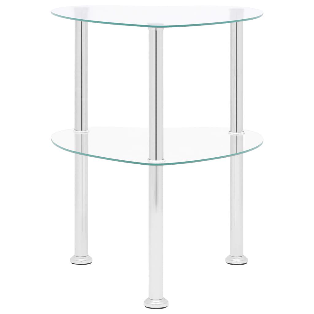 vidaXL Τραπεζάκι Σαλονιού 2 Επιπέδων Διαφανές 38x38x50 εκ. Ψημ. Γυαλί