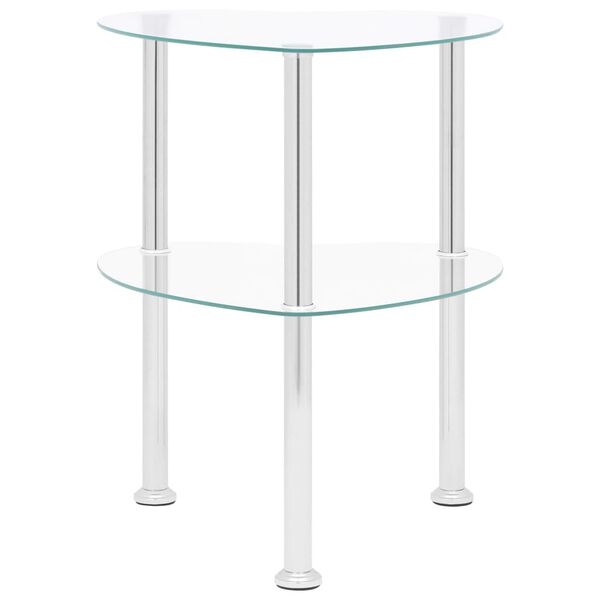 vidaXL Τραπεζάκι Σαλονιού 2 Επιπέδων Διαφανές 38x38x50 εκ. Ψημ. Γυαλί
