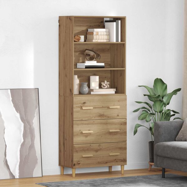 vidaXL Highboard Artisan Oak 69,5 x 32,5 x 180 &epsilon;&kappa; &Epsilon;&pi;&epsilon;&xi;&epsilon;&rho;&gamma;&alpha;&sigma;&mu;έ&nu;&omicron; &xi;ύ&lambda;&omicron;