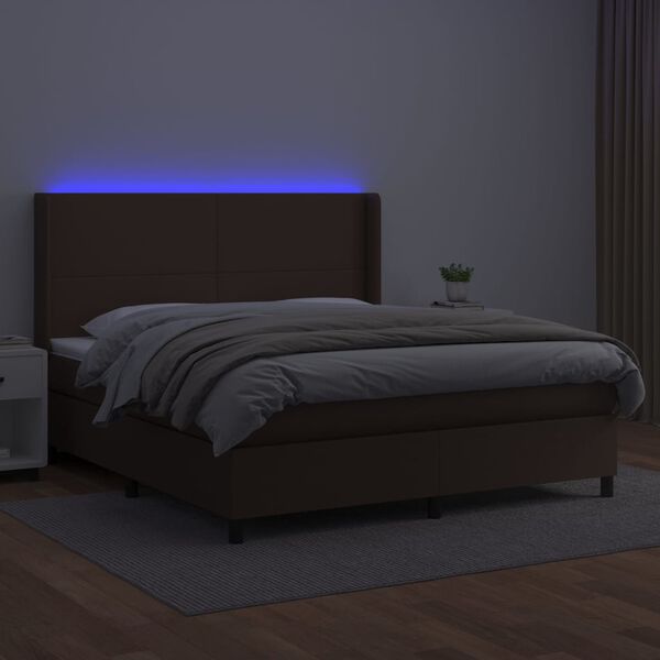 vidaXL &Kappa;&rho;&epsilon;&beta;ά&tau;&iota; Boxspring &mu;&epsilon; &Sigma;&tau;&rho;ώ&mu;&alpha; & LED &Kappa;&alpha;&phi;έ 180x200 &epsilon;&kappa;. &Sigma;&upsilon;&nu;&theta;. &Delta;έ&rho;&mu;&alpha;