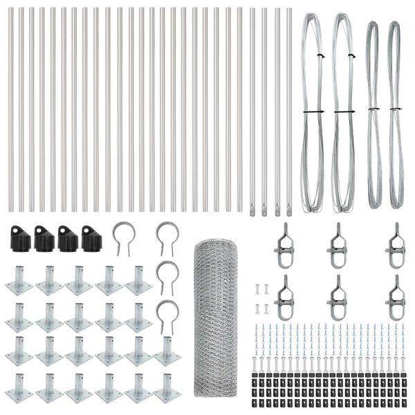 vidaXL &Sigma;&tau;ύ&lambda;&omicron;&sigmaf; &Pi;&epsilon;&rho;&iota;&phi;&rho;ά&xi;&epsilon;&omega;&nu; &Alpha;&sigma;&eta;&mu;ί 50 x 0,6 m (&delta;ί&chi;&tau;&upsilon; 13 mm) &Alpha;&tau;&sigma;ά&lambda;&iota;