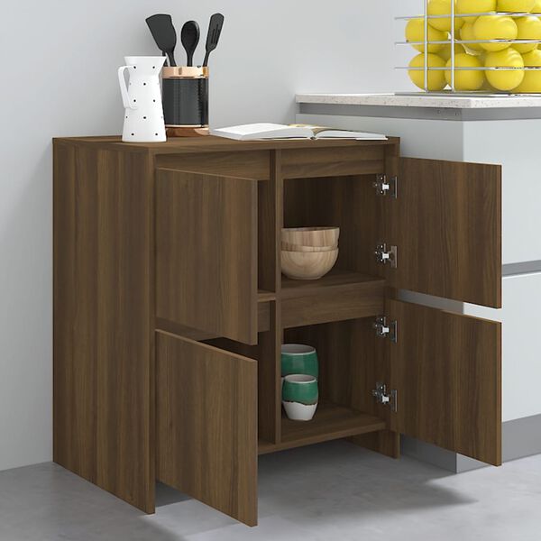 vidaXL Ντουλάπια 2 τεμ. Καφέ Δρυς 70 x 41 x 75 εκ. από Επεξ. Ξύλο