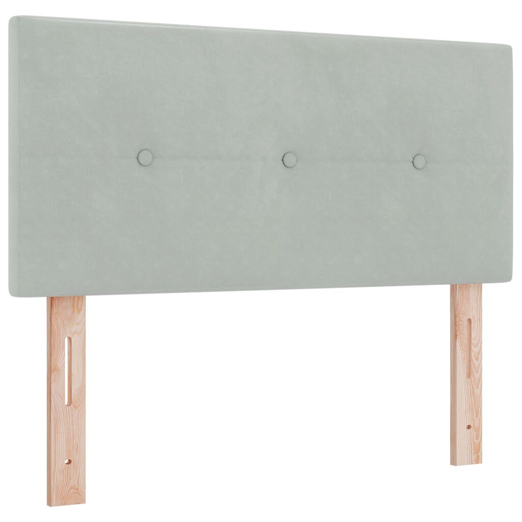 vidaXL Κρεβάτι με Στρώμα Light Grey 90x200 εκ Βελούδο