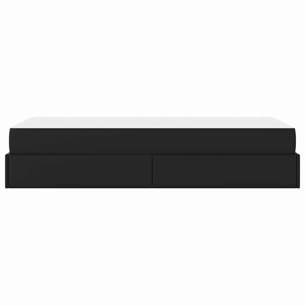 vidaXL Σκελετός κρεβατιού με στρώμα Μαύρο 80 x 200 cm Τεχνητό δέρμα
