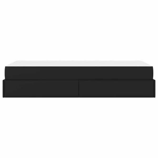 vidaXL Σκελετός κρεβατιού με στρώμα Μαύρο 80 x 200 cm Τεχνητό δέρμα