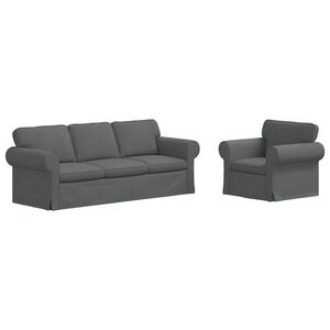 vidaXL &Sigma;&epsilon;&tau; &Kappa;&alpha;&nu;&alpha;&pi;έ 2 pcs &Sigma;&kappa;&omicron;ύ&rho;&omicron; &Gamma;&kappa;&rho;&iota; 215 x 82 x 80 &epsilon;&kappa; ύ&phi;&alpha;&sigma;&mu;&alpha;
