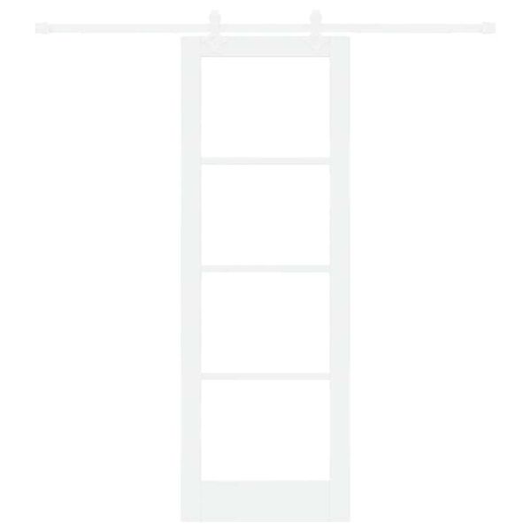 vidaXL Συρόμενη Πόρτα Λευκό 73.5 x 211 εκ Ξύλο και μέταλλο