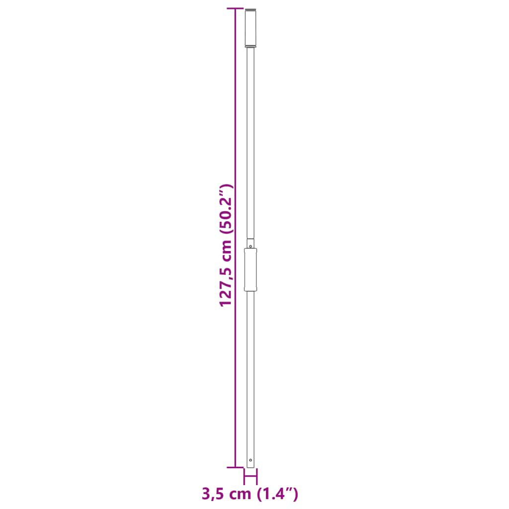 vidaXL Λαβή για Δίκρανο Ø3,5x127,5 εκ. Μαύρη από Ατσάλι