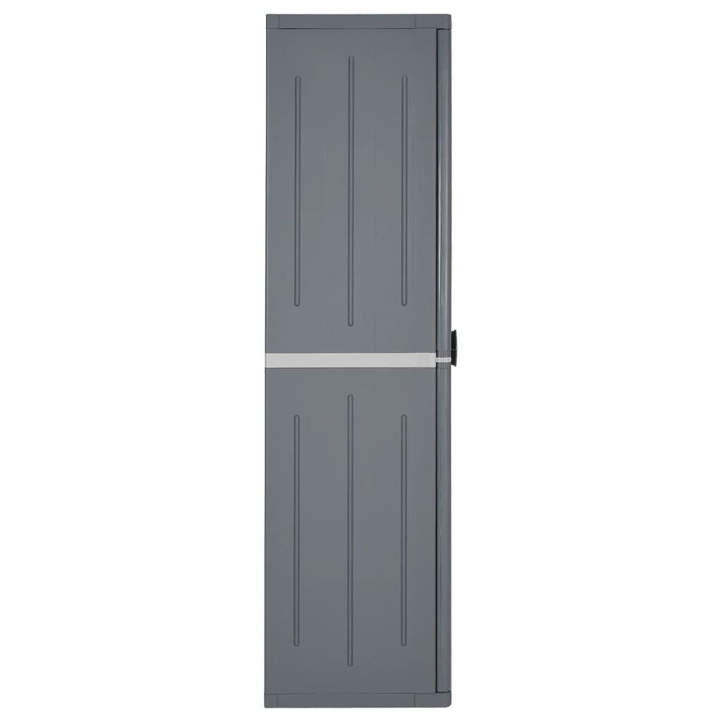 vidaXL Ντουλάπι Αποθήκευσης Κήπου Γκρι 65x45x172 εκ. από Ρατάν PP