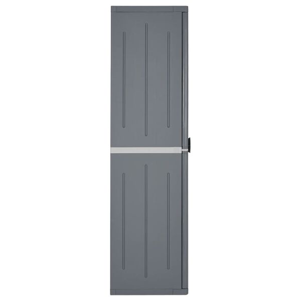 vidaXL Ντουλάπι Αποθήκευσης Κήπου Γκρι 65x45x172 εκ. από Ρατάν PP