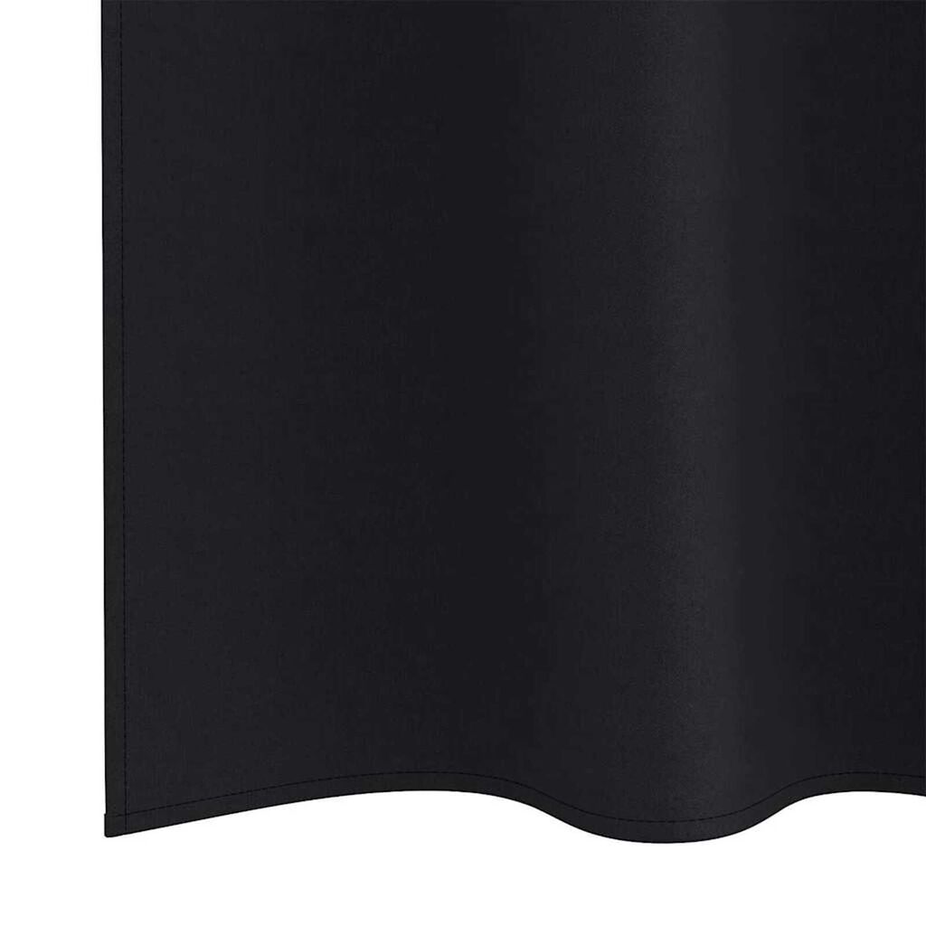 vidaXL Κουρτίνες με κουρτίνες 2 pcs Μαύρο Πολυεστέρας