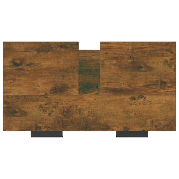 vidaXL Ντουλάπι Μπάνιου Καπνιστή Δρυς 64,5x33,5x59 εκ. Επεξ. Ξύλο