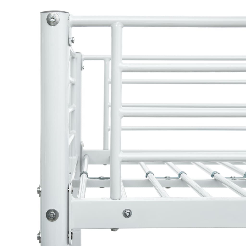 vidaXL Πλαίσιο Κουκέτας Λευκό 140x200 εκ. / 90x200 εκ. Μεταλλικό