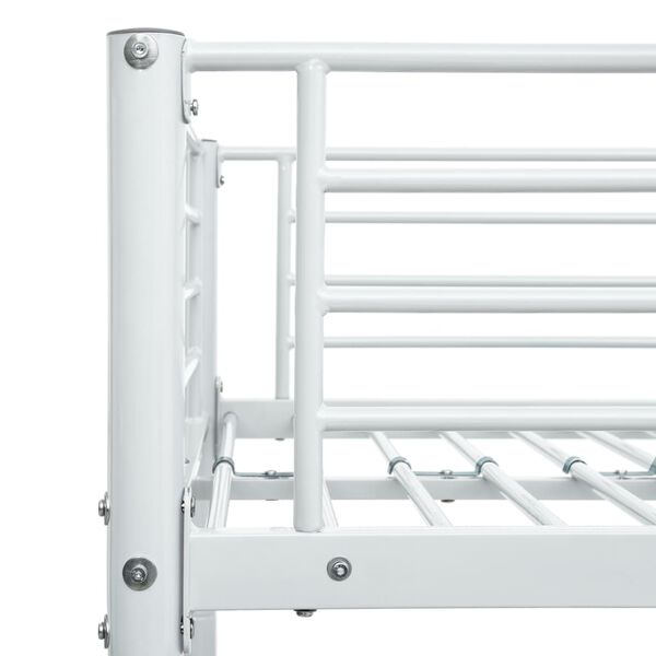 vidaXL Πλαίσιο Κουκέτας Λευκό 140x200 εκ. / 90x200 εκ. Μεταλλικό