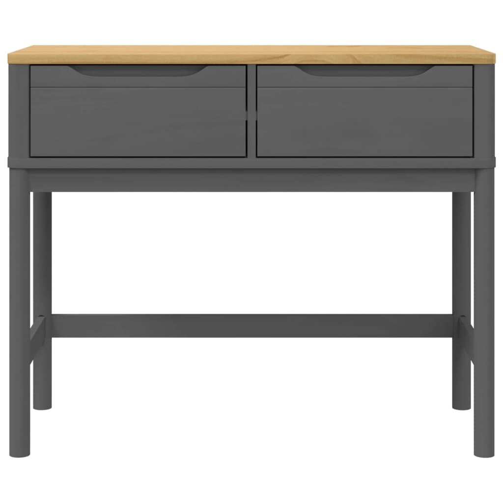 vidaXL Τραπέζι Κονσόλα FLORO Γκρι 89,5x36,5x73 εκ. Μασίφ Ξύλο Πεύκου