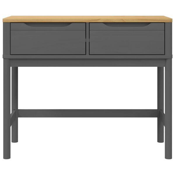vidaXL Τραπέζι Κονσόλα FLORO Γκρι 89,5x36,5x73 εκ. Μασίφ Ξύλο Πεύκου