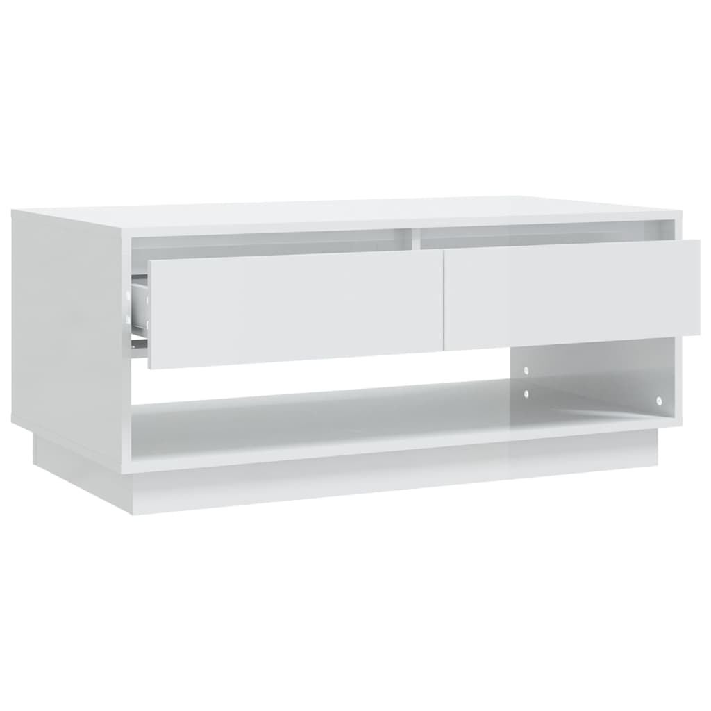 vidaXL Τραπεζάκι Σαλονιού Γυαλ. Λευκό 102,5x55x44 εκ. Επεξεργ. Ξύλο