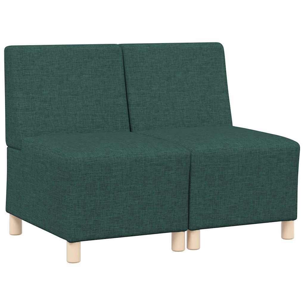 vidaXL Μοναδικός Καναπές χωρίς Χερούλια 2 pcs Σκούρο πράσινο