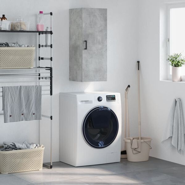 vidaXL Ντουλάπι Τοίχου Γκρι Σκυροδέματος 34,5 x 34 x 90 εκ.